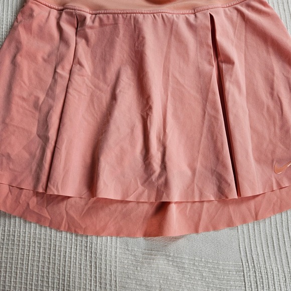 Nike Dri Fit Tennis Skirt Shorts Skort Peach Pink Pleated Athletic Womens L - Picture 5 of 9